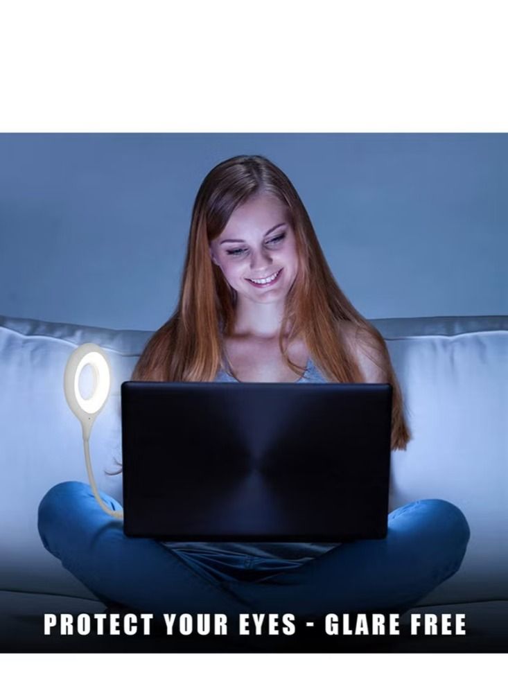 Voice Control USB Light for Laptop Keyboard, LED Reading Lamp Portable Small Night Light with Flexible Gooseneck for Power Bank and Computer