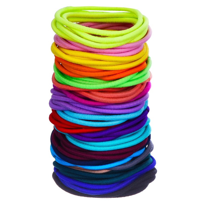 100 Pieces Hair Elastics Hair Ties Ponytail Holders Hair Bands 5 x 03 cm Multicolor
