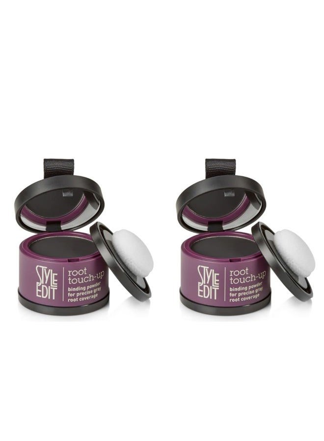 Style Edit Root Touch Up Powder for Black Hair | Cover Up Hair Color for Grays and Roots Coverage | Mineral Infused Binding Hairline Powder 2 Pack - Image 1