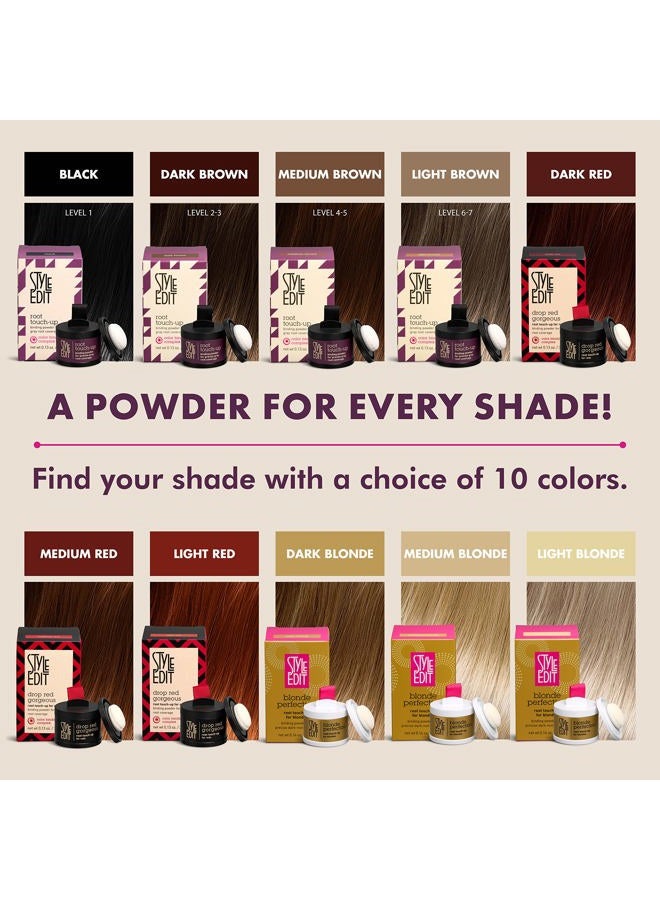 Style Edit Root Touch Up Powder for Black Hair | Cover Up Hair Color for Grays and Roots Coverage | Mineral Infused Binding Hairline Powder 2 Pack - Image 4