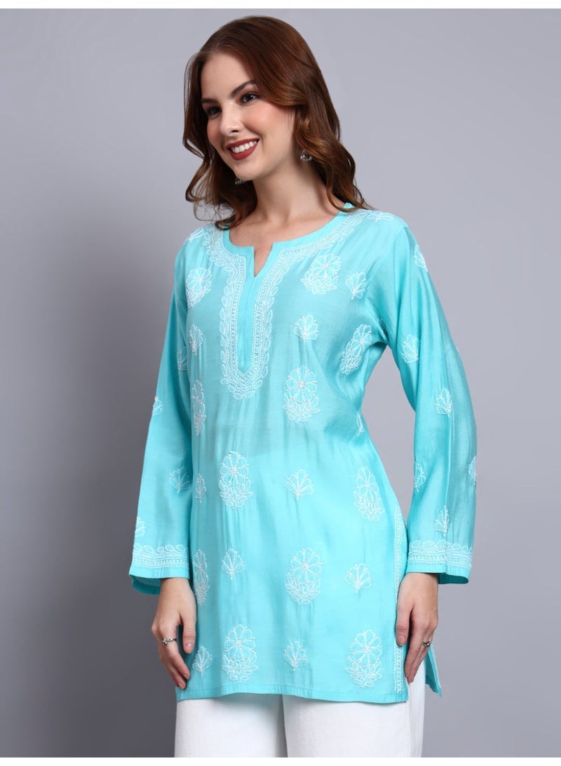 الايا كرتي شانديري مطرز يدويًا بشيكانكاري - Image 4