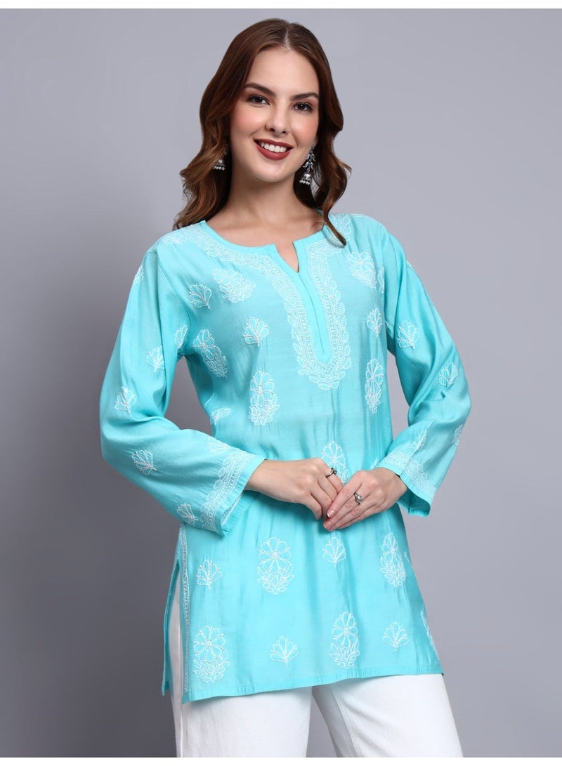 الايا كرتي شانديري مطرز يدويًا بشيكانكاري - Image 5