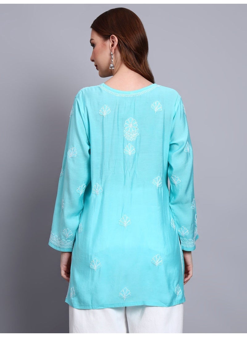 الايا كرتي شانديري مطرز يدويًا بشيكانكاري - Image 3