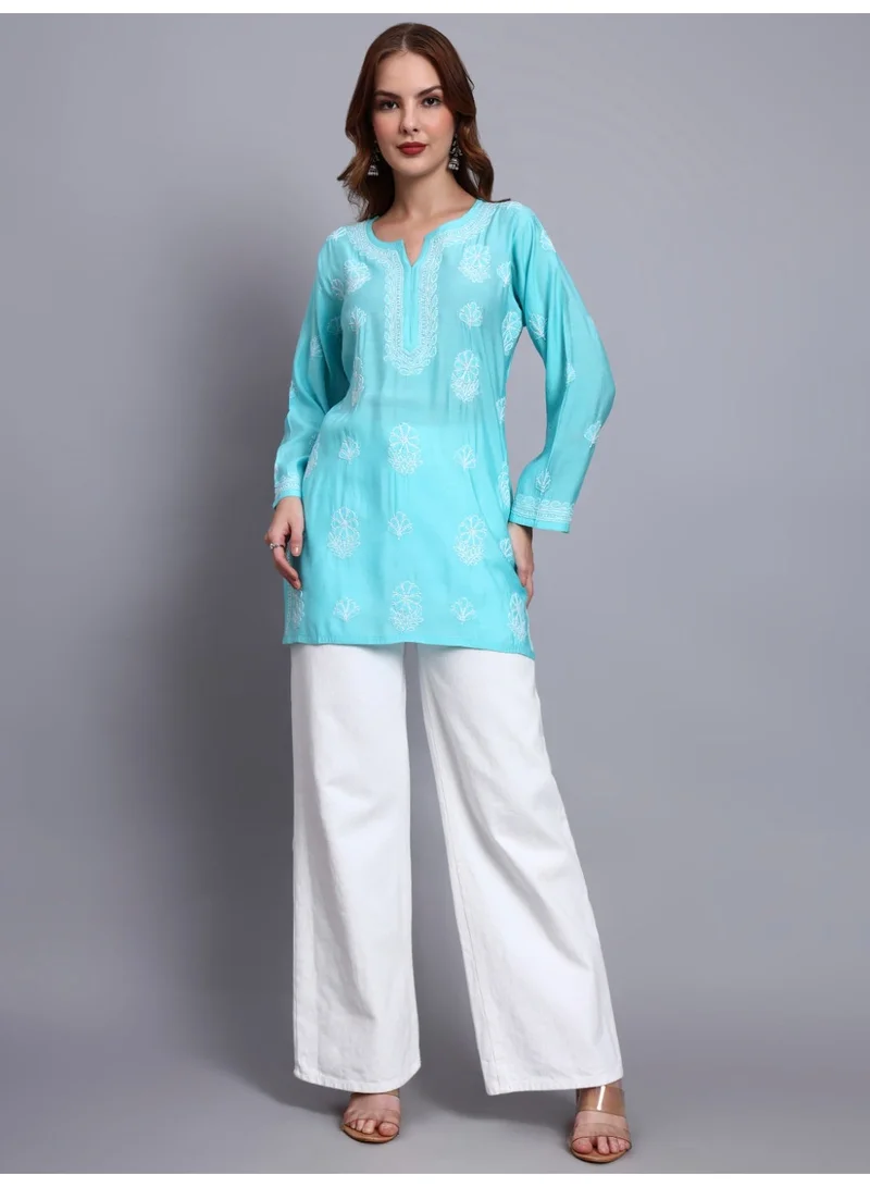 Alaya Hand Embroidered Chikankari Chanderi Kurti-AL4090