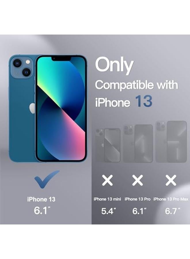 جي تيك جراب لهاتف iPhone 13 مقاس 6.1 بوصة مع واقي شاشة مدمج من الزجاج المقوى 360 درجة حماية كاملة للجسم شديد التحمل مقاوم للصدمات غطاء هاتف قوي شفاف خلفي أزرق داكن - Image 2