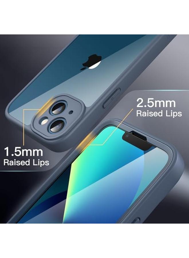 جي تيك جراب لهاتف iPhone 13 مقاس 6.1 بوصة مع واقي شاشة مدمج من الزجاج المقوى 360 درجة حماية كاملة للجسم شديد التحمل مقاوم للصدمات غطاء هاتف قوي شفاف خلفي أزرق داكن - Image 5