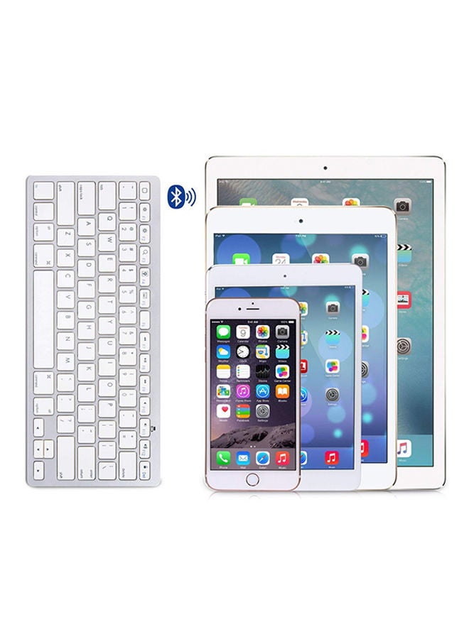 NIBEMINENT Ultra-Slim Wireless Bluetooth Keyboard White  - Image 2