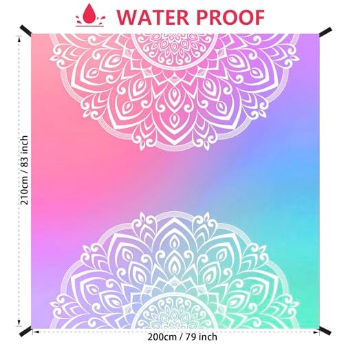 HIHOHO Beach Blanket Waterproof Sandproof Extra Large Beach Mat 79" X 83"/120"x108"for 1-8 Adults Quick Drying Durable Outdoor Picnic Mat for Beach Travel Camping Hiking - Image 2