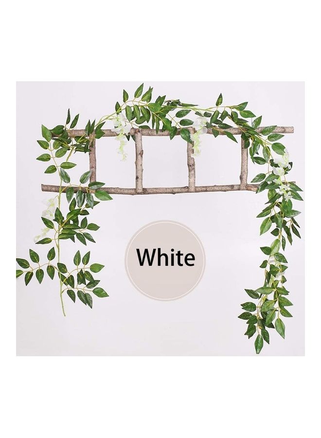 NIBEMINENT 2-Piece Artificial Wisteria Vine White/Green 