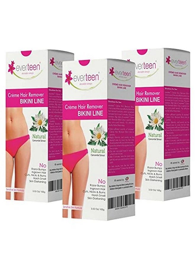 everteen Bikini Line Hair Remover Crème l for Women White 100 g Pack of 3  - Image 2