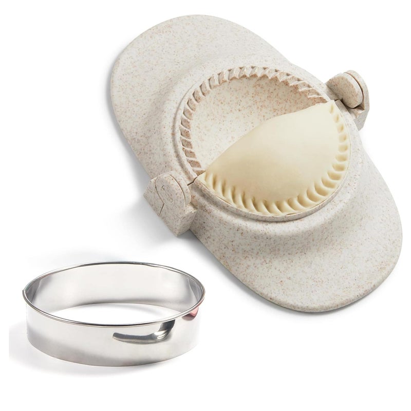 LMFEG Dumpling Maker Set with Dough Cutter and Empanada Press Mold - Effortlessly Make Perfect Dumplings, Calzones, Pierogi, Chinese Turnovers (3") - Image 1