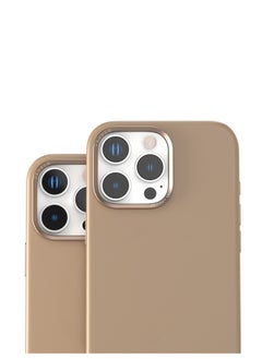LEVELO iPhone 16 Pro MagSafe Case Iris Liquide Silicone Cover/ Built-in Kick Stand/ Metal Camera Ring / Hybrid Construction/ Impact Resistant Corners - Rose Gold  - Image 3