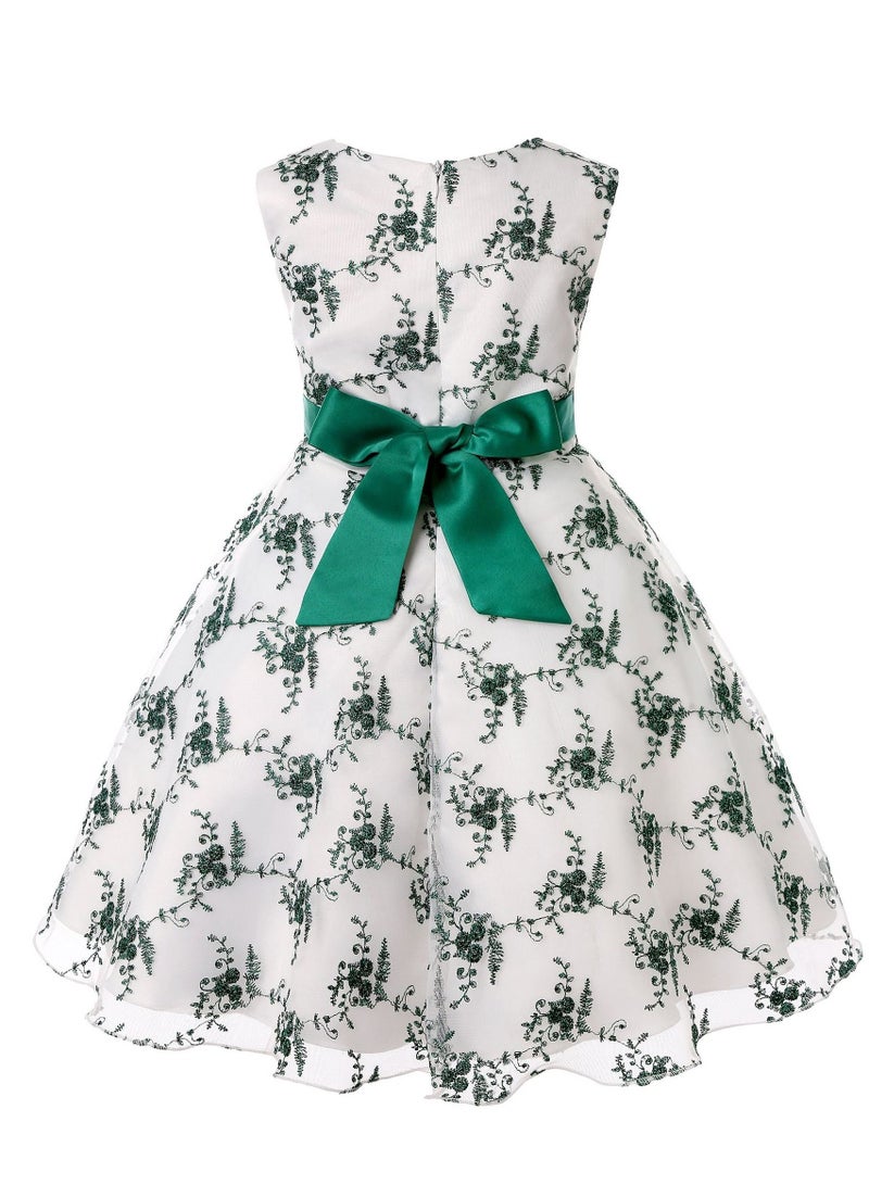Girls Fashion Cute Princess Dress Green - Image 2