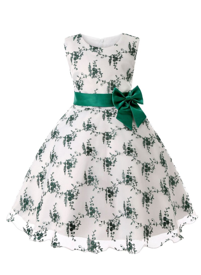 Girls Fashion Cute Princess Dress Green - Image 1