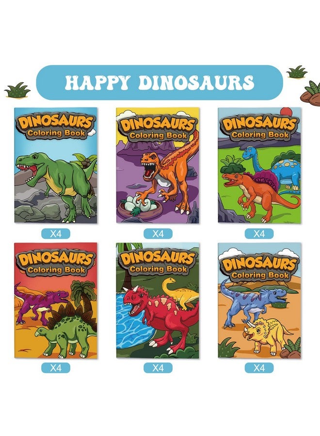 Nezyo كتب تلوين الديناصورات الصغيرة نيزيو 24 قطعة - كتاب رسم وطلاء الديناصورات - كتيبات ألوان صغيرة - هدايا حفلات - صفحات تلوين - تصاميم - نشاط إبداعي - مستلزمات حفلات عيد الميلاد - Image 3