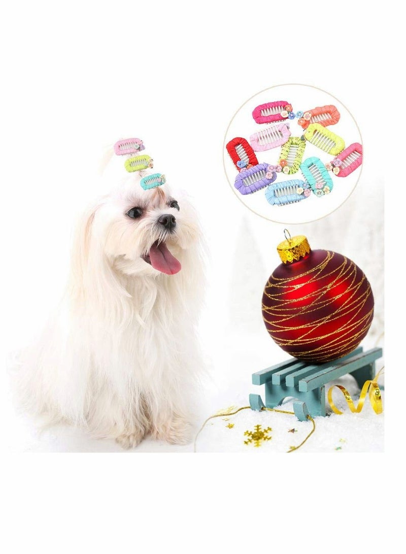 KASTWAVE Pet Hair Clips Cute Flower Pet Topknot Lovely Cats Dogs Hairpins Pet Grooming Headwear Pet Hair Accessories (Random Color 10Pcs) - Image 4