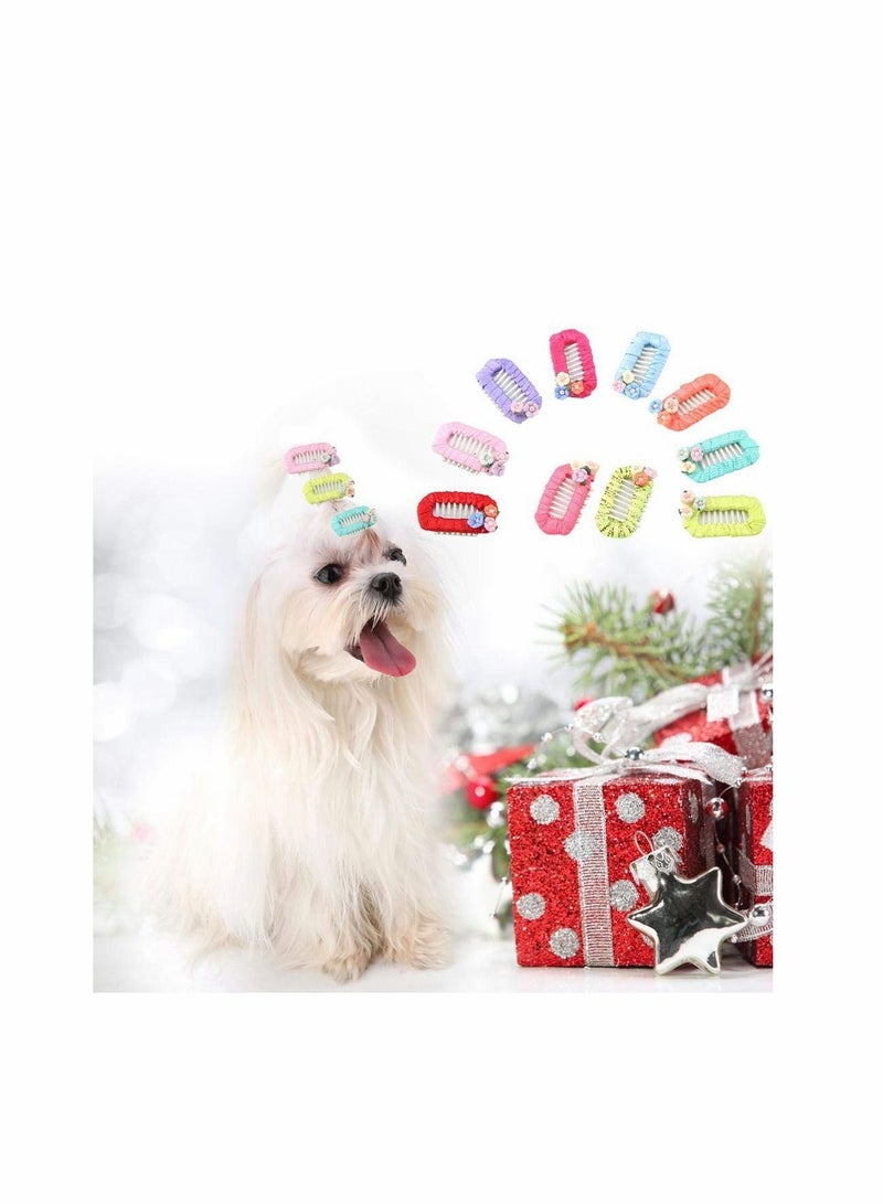 KASTWAVE Pet Hair Clips Cute Flower Pet Topknot Lovely Cats Dogs Hairpins Pet Grooming Headwear Pet Hair Accessories (Random Color 10Pcs) - Image 5