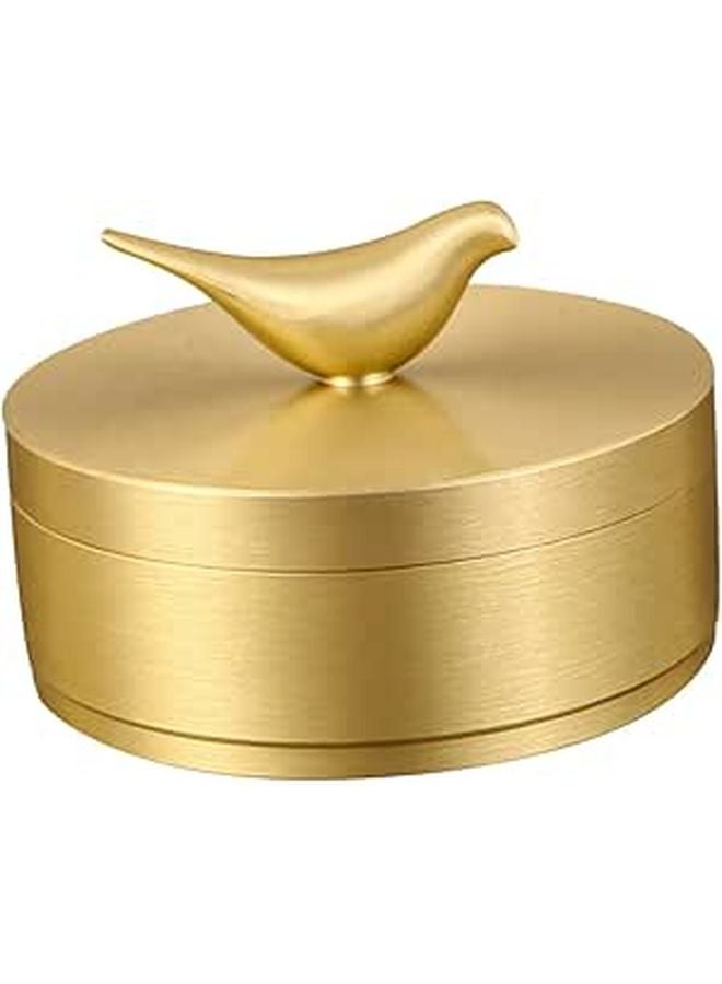 Brass Bird Pattern Ashtray Compact Wear Resistant For Home Office Car Vintage Decor - Image 1