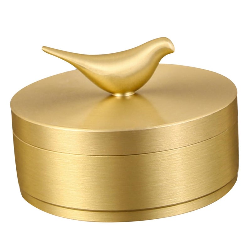 Brass Bird Pattern Ashtray Compact Wear Resistant For Home Office Car Vintage Decor - Image 2