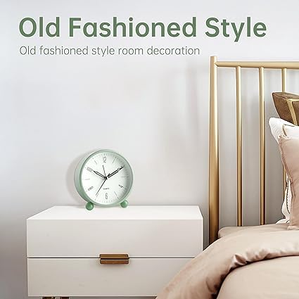 SHOPELLA Plastic Analog Alarm Clock 4Inch Super Silent NonTicking Small Clock with Night Light Battery Operated Simple Design for Bedroom Bedside Desk - Image 5