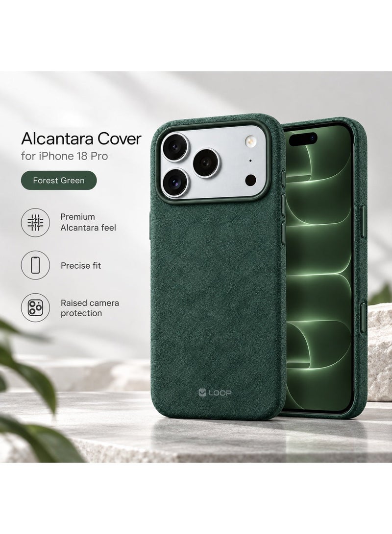 LOOP Alcantara Case Compatible with iPhone 18 Pro, Slim MagSafe Compatible Cover, Soft Suede Feel, Metal Buttons, Raised Camera and Screen Protection - Image 3