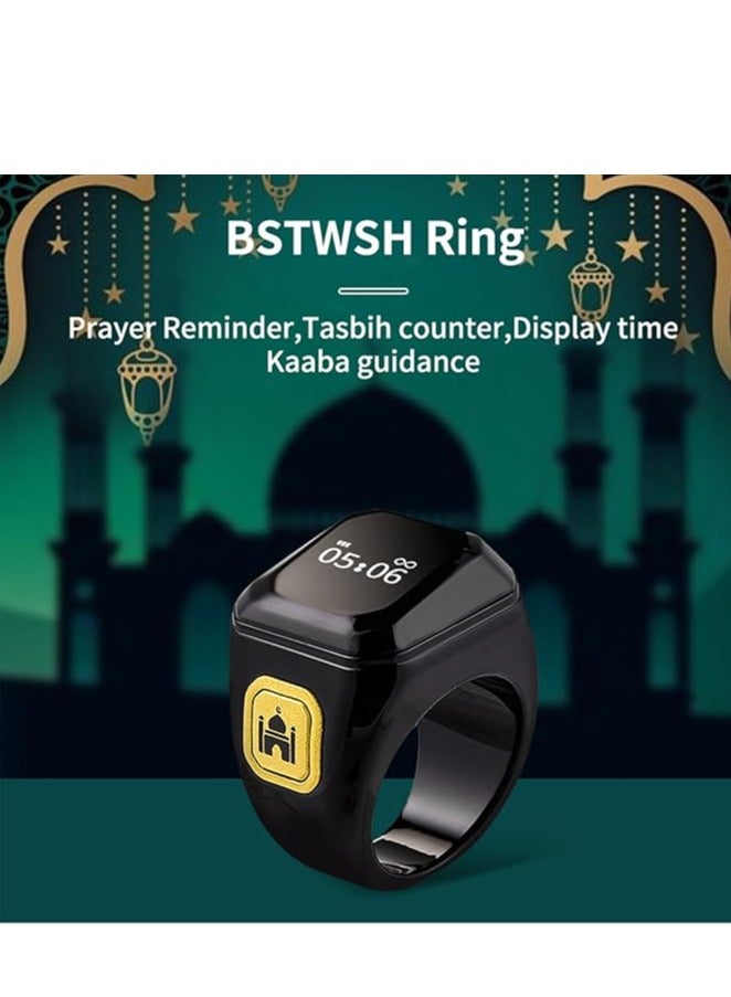 LinJie Smart Ring, Muslim Prayer, Prayer timing reminder, OLED display, Tasbih Counter, Smart Ring, Wearable Technology, Waterproof (22mm)