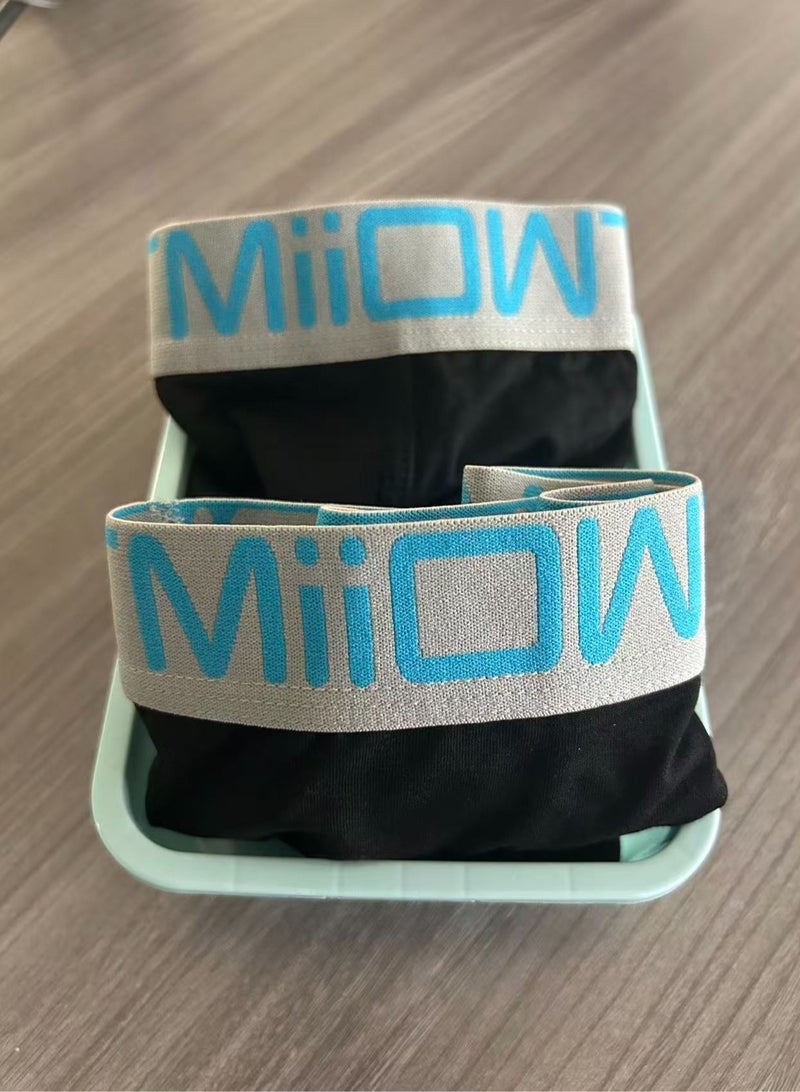 كيتي مان ملابس داخلية رياضية للرجال من Miiow Boxed، عبوة من قطعتين، أسود - Image 1