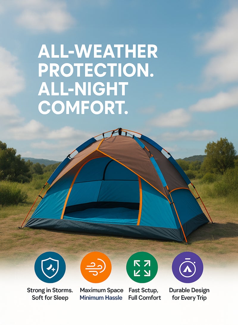 دي بلو خيمة تخييم منبثقة مع حقيبة حمل، مأوى خارجي خفيف الوزن مقاوم للرطوبة للمشي لمسافات طويلة والتخييم على الشاطئ والنزهات - Image 2