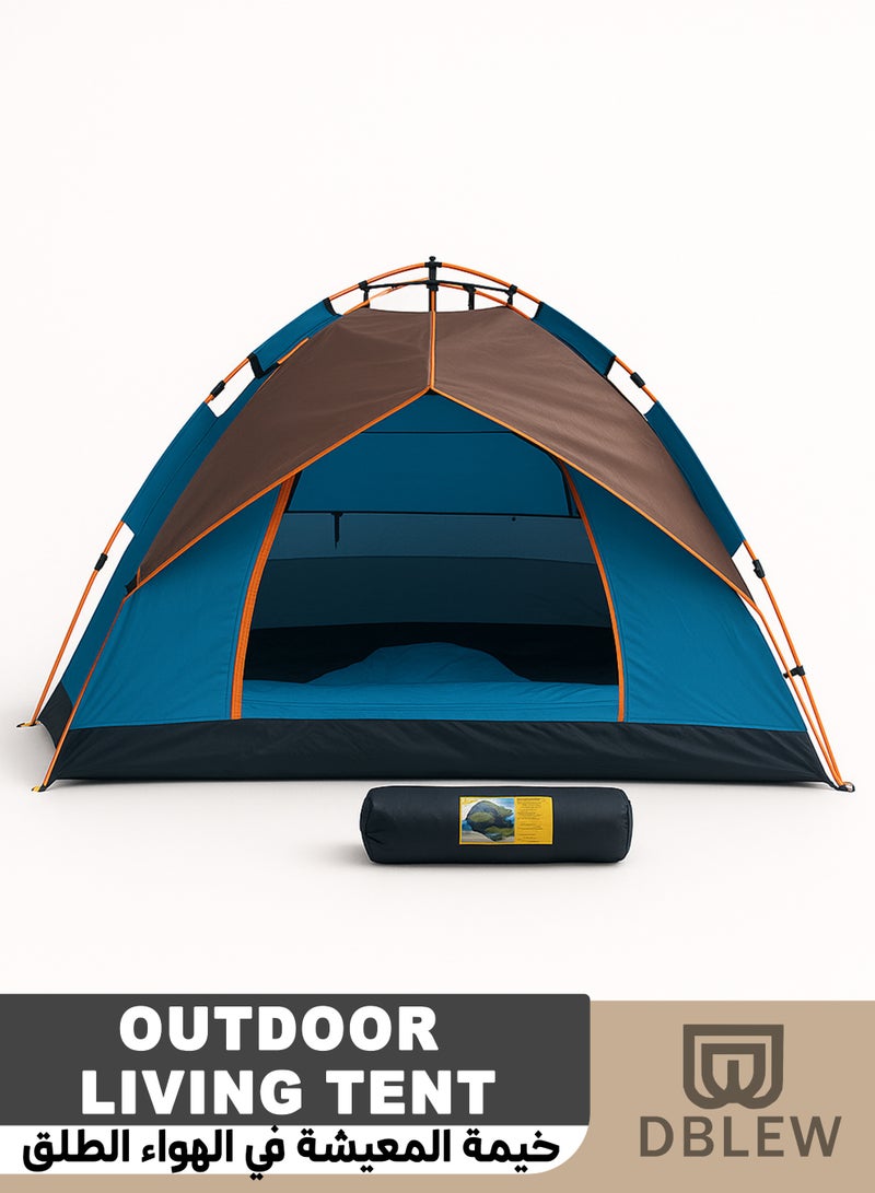 دي بلو خيمة تخييم منبثقة مع حقيبة حمل، مأوى خارجي خفيف الوزن مقاوم للرطوبة للمشي لمسافات طويلة والتخييم على الشاطئ والنزهات - Image 1