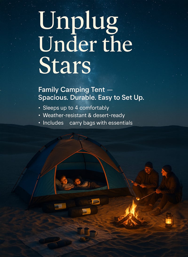 دي بلو خيمة تخييم منبثقة مع حقيبة حمل، مأوى خارجي خفيف الوزن مقاوم للرطوبة للمشي لمسافات طويلة والتخييم على الشاطئ والنزهات - Image 3