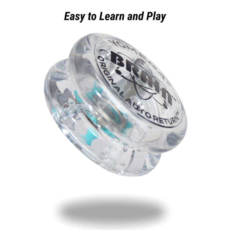 Yomega The Original Brain - Professional Yoyo for Kids and Beginners, Responsive Auto Return Yo Yo Best for String Tricks + Extra 2 Strings & 3 Month Warranty (Clear) - Image 5
