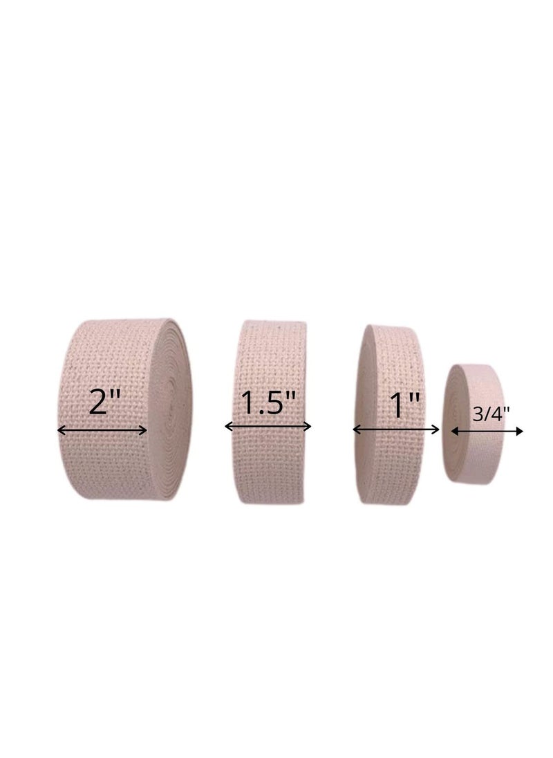 Wefab - Wefab Cotton Niwar Roll Canvas Webbing Herringbone Twill Tape Belt Straps Cotton Nawar Roll for Chair Making Charpai Folding Making and Bag Making 15 inch x 50 Meter - Image 1