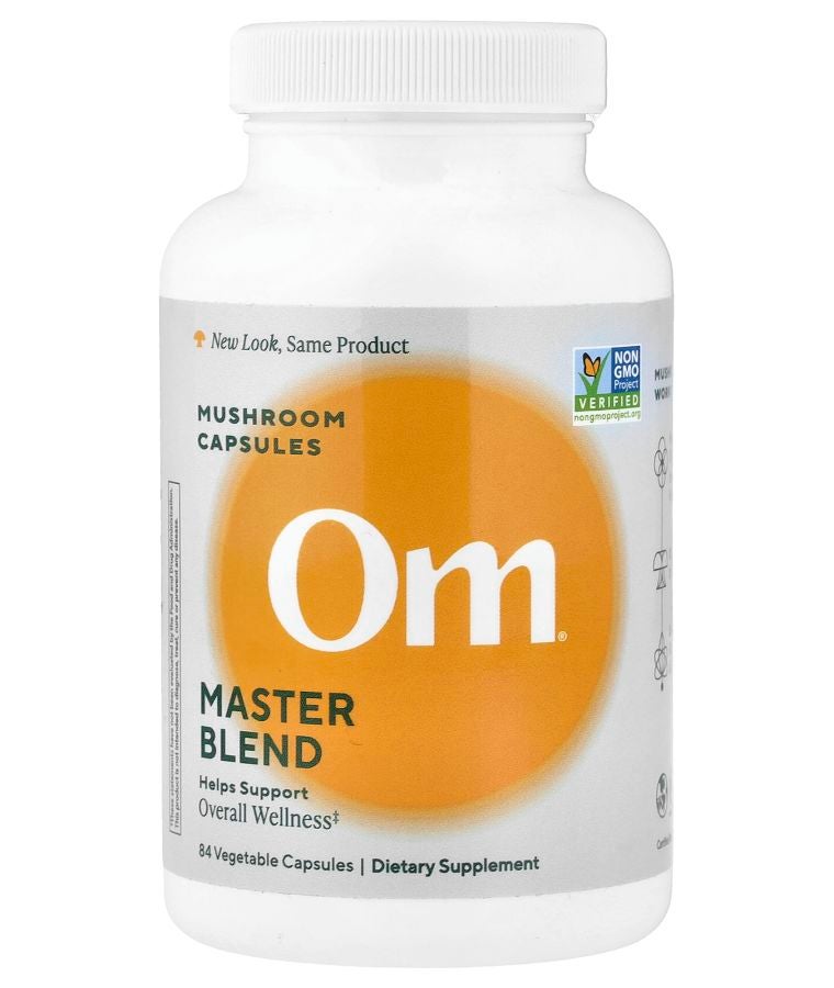 Om Mushrooms Master Blend Mushroom Capsules 84 Vegetable Capsules