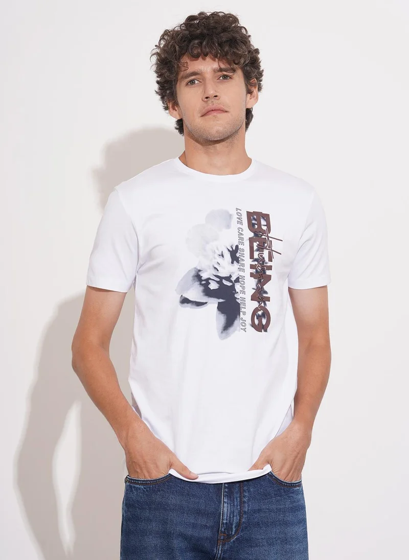 Being Human Typography Printed Round Neck Pure Cotton Regular Fit T-shirt