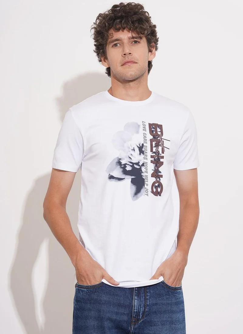 Being Human Typography Printed Round Neck Pure Cotton Regular Fit T-shirt