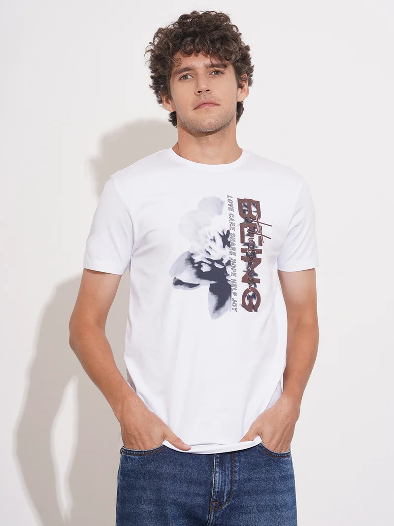 Being Human Typography Printed Round Neck Pure Cotton Regular Fit T-shirt