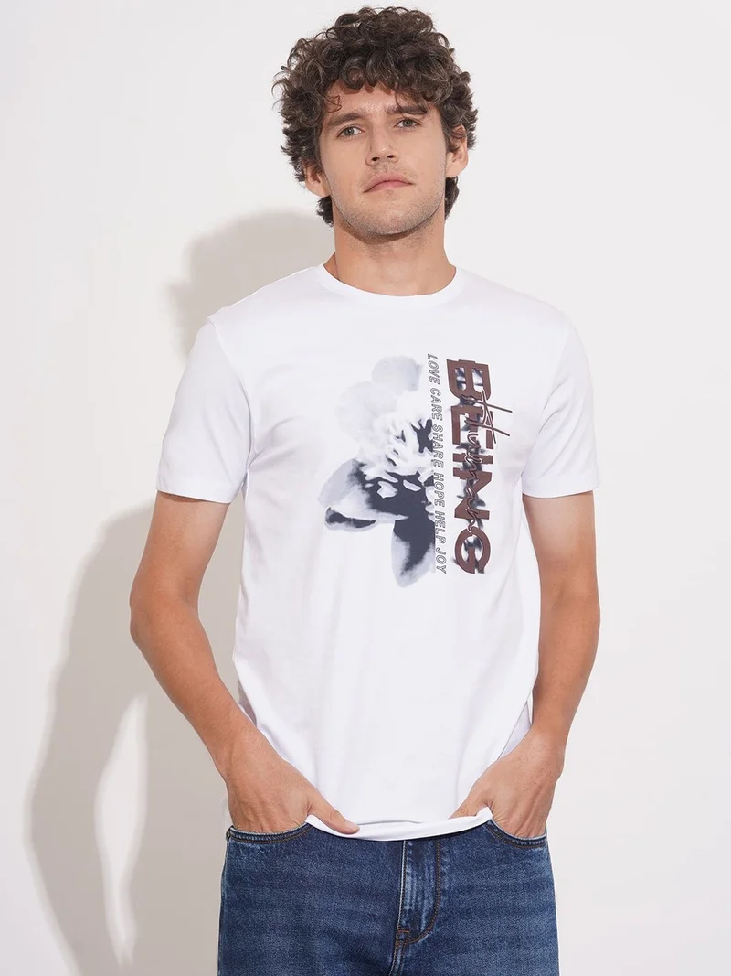 Being Human Typography Printed Round Neck Pure Cotton Regular Fit T-shirt