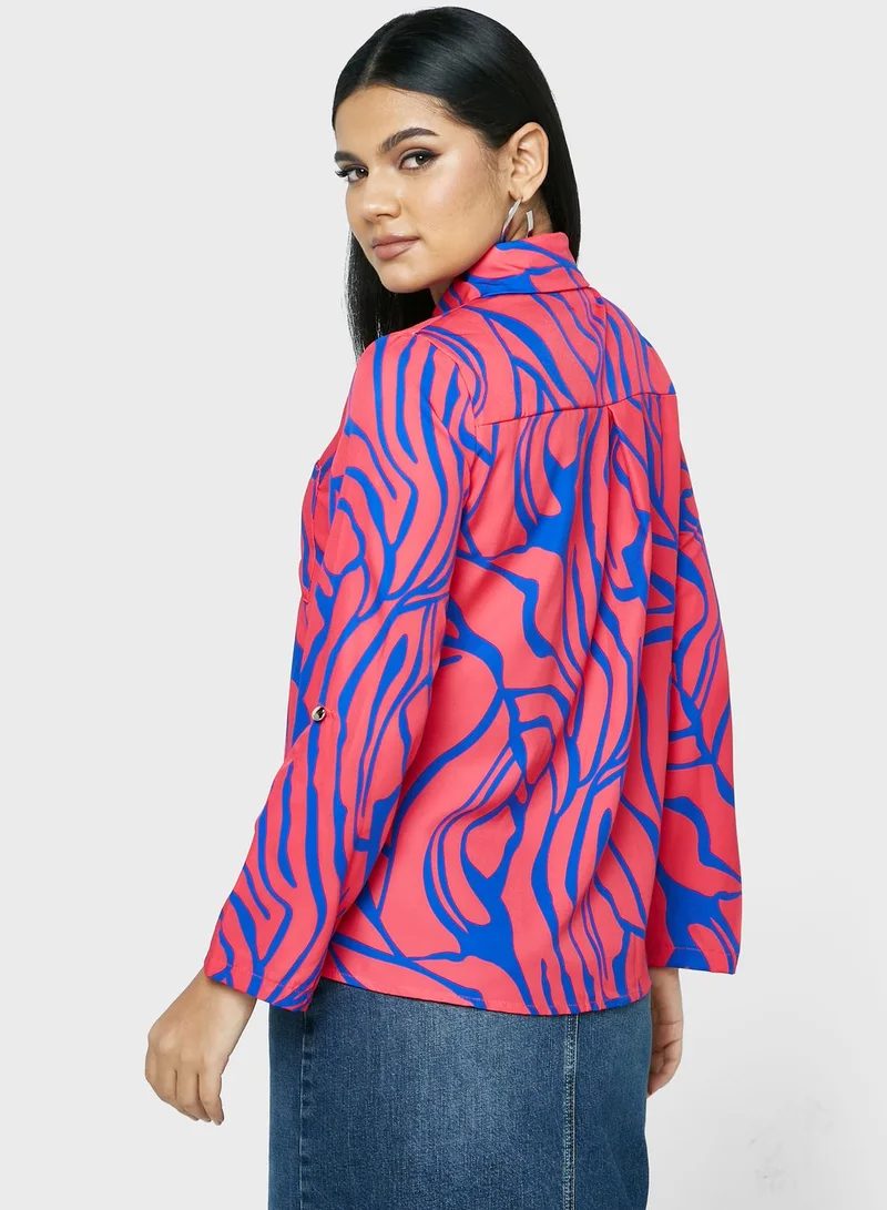 ELLA Printed Button Shirt