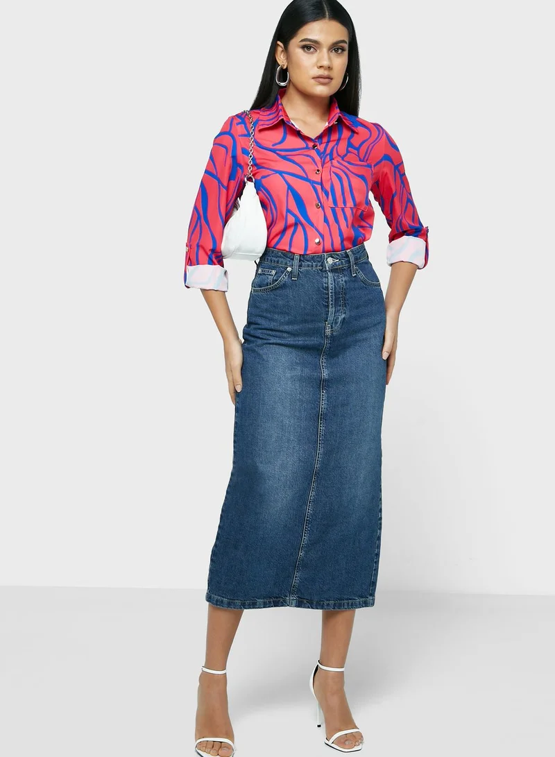 ELLA Printed Button Shirt
