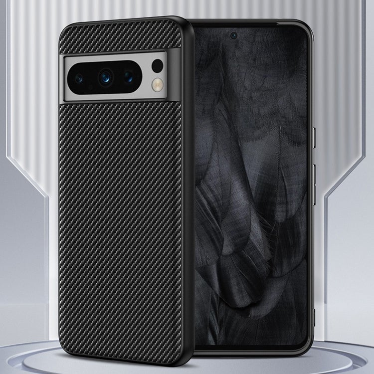 HuHa Protective Cover For Google Pixel 9 / 9 Pro Ultra-thin Carbon Fiber Texture Printing Phone Case(Gold) - Image 2