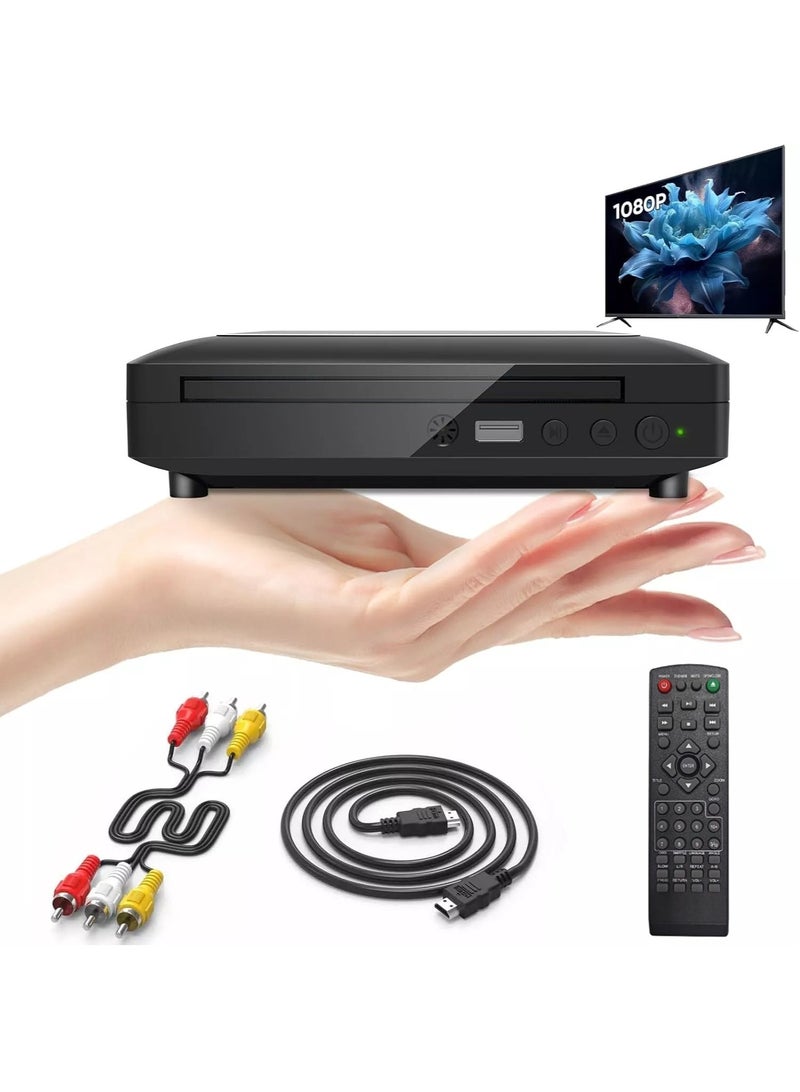 KADIP Mini HD DVD Player, CD Players for Home, DVD Players for TV, HDMI and RCA Cable Included, Up-Convert to HD 1080p, All Region, Breakpoint Memory, Built-in PAL/NTSC, USB 2.0 - Image 1