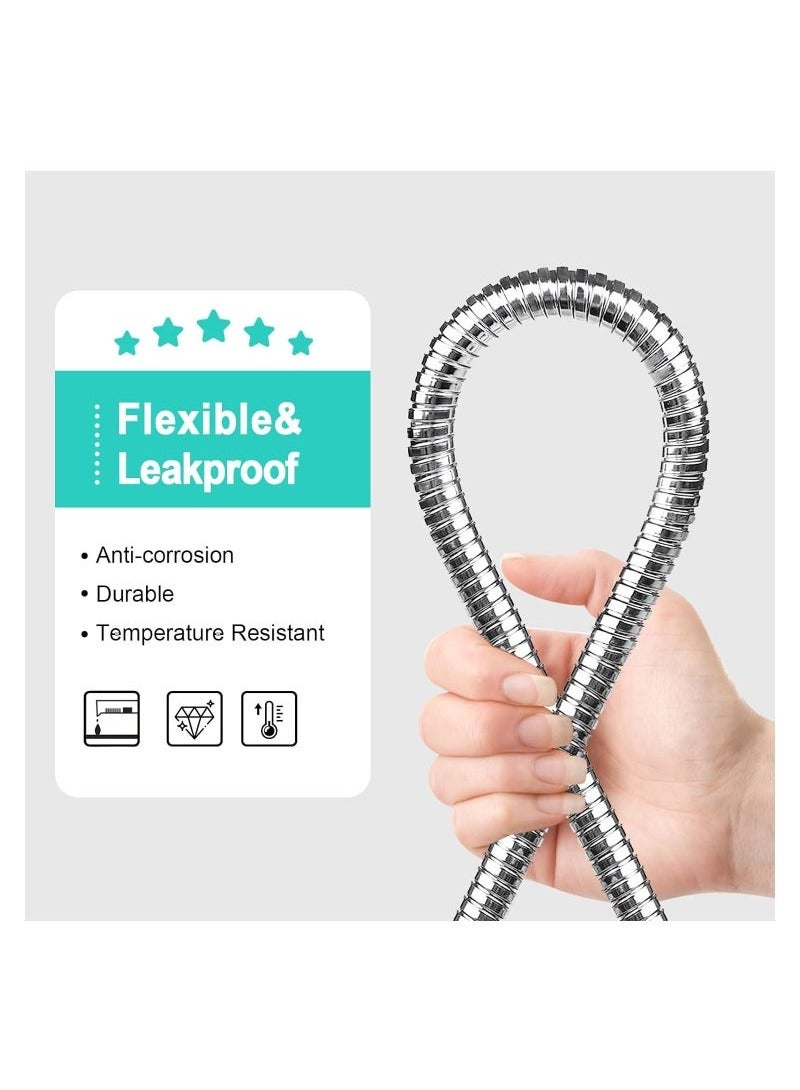 Extra Long Shower Hose 360 Degree Anti-twist 304 Stainless Steel Handheld Shower Hose Stainless Steel -200CM - Image 4