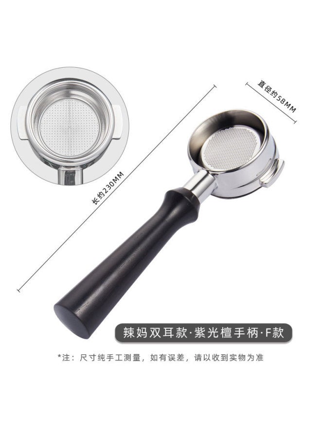 Hot Mom Modified Bottomless Handle Solid Wood Handle Double Filter Stainless Steel 58mm Espresso Coffee Machine Accessories