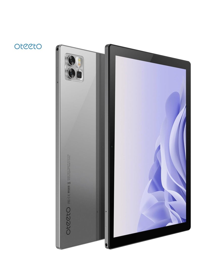 Oteeto Tab 12 8GB RAM 256GB ROM Grey Color Dual Sim 6000 mAh Battery 10.1 inch IPS LCD Display Android 13 Tablet