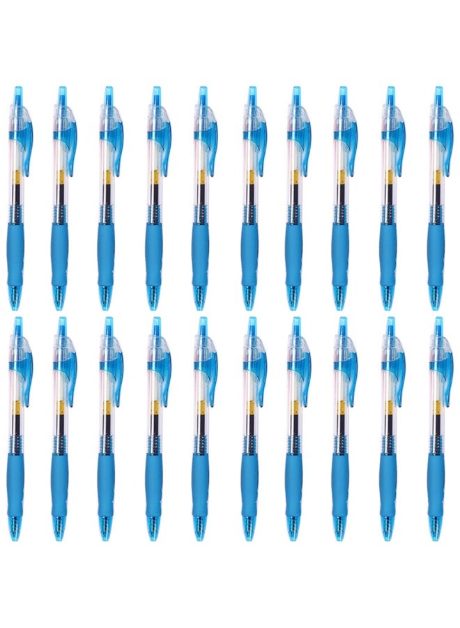 Qiccijoo 20 Pack Retractable Ballpoint Pen，Ultra Long Lasting and Consistent Ink Flow for School，Teacher and Office Supplies Super Soft Grip Ball Point Pen for Smooth Writing（Blue）