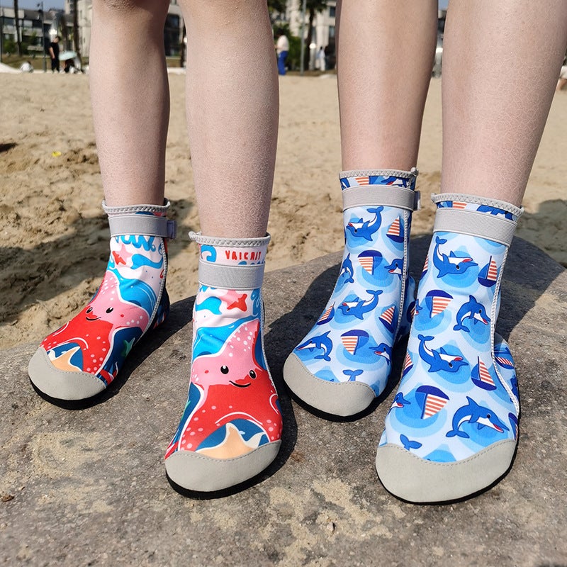 Children's High-Top Beach Shoes Aqua Socks Anti-Slip - Image 1