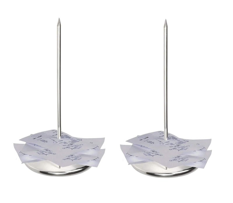 Dynore Stainless Steel Paper Memo Holder/Receipt Holder/Bill Fork for Bill Receipt Note Paper- Set of 2 Pcs - Image 1