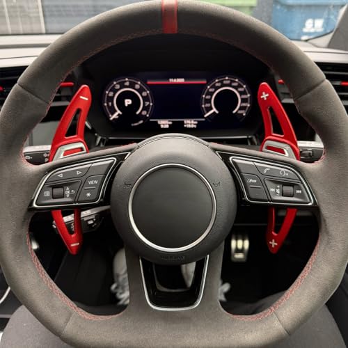 sumaikeji Aluminum Steering Wheel Shift Paddle Extensions for Audi RS5/RS7/RS6 Avant(2021-2025), e-tron GT/RS e-tron GT/RS3(2022-2025) Auto Accessories（red） - Image 3