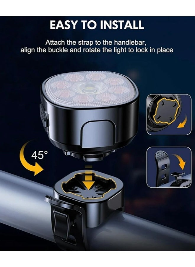 Dominy Bike Lights Set, USB Rechargeable Bike Lights Front & Back, IP65 Waterproof Bicycle Lights For Road Mountain  - Image 5