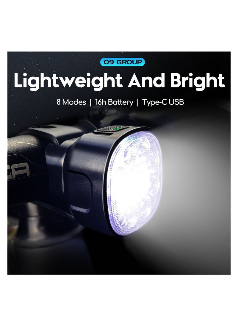 Dominy Bike Lights Set, USB Rechargeable Bike Lights Front & Back, IP65 Waterproof Bicycle Lights For Road Mountain  - Image 3